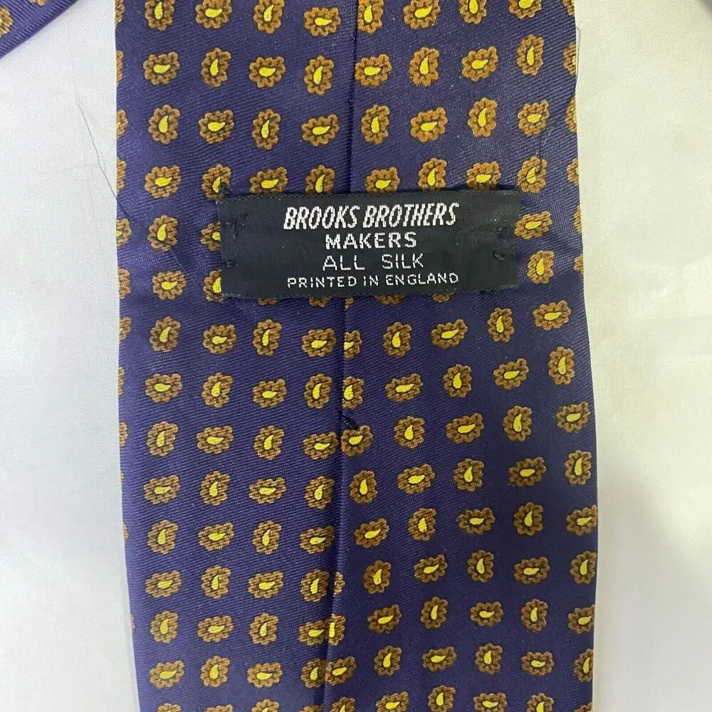 #6631 Brooks Brothers Makers Mens Navy Blue Necktie, Tie
